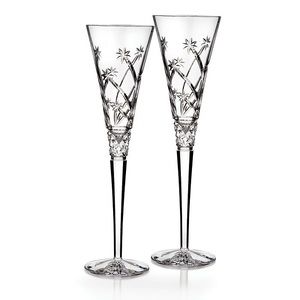 RARE - Waterford Crystal: Wishes “Believe” Toasting Flute Pair - 5 ounce